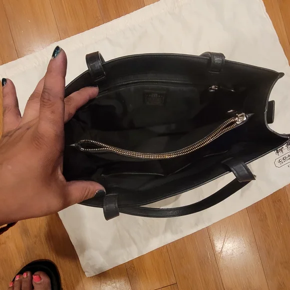 Coach Black Leather Satchel - Picture 7 of 12